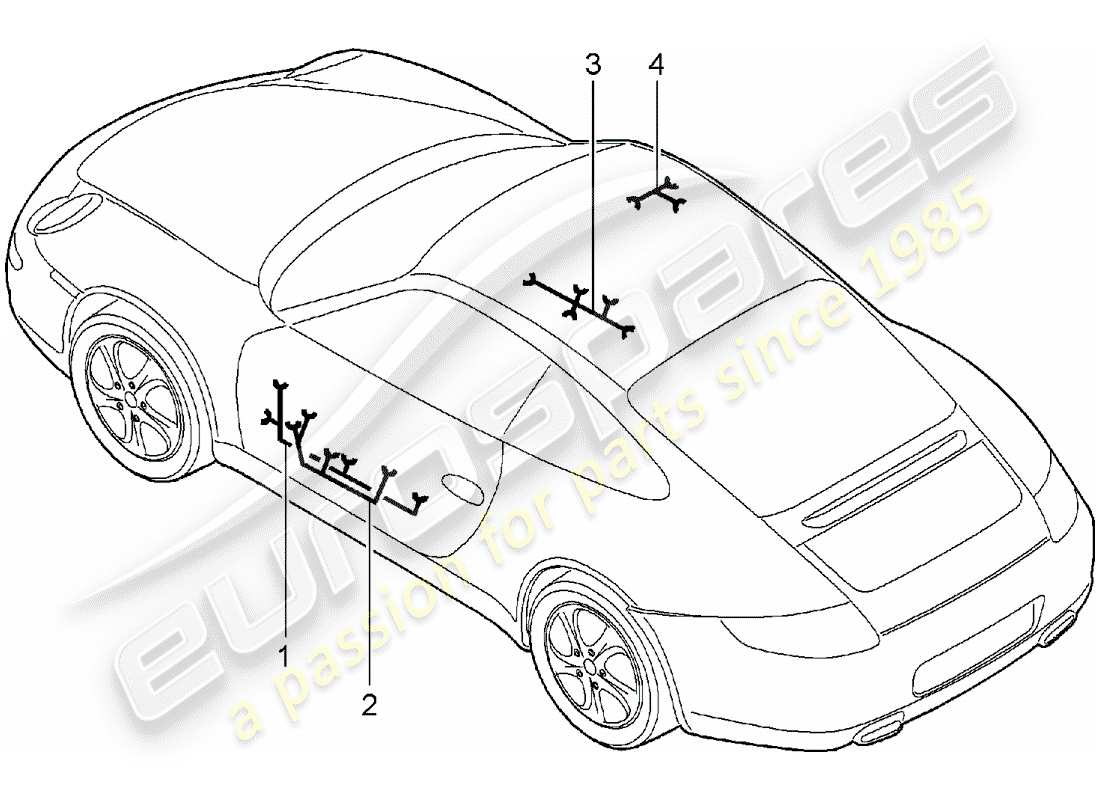 Porsche 997 (2006) Kabelbäume Teildiagramm