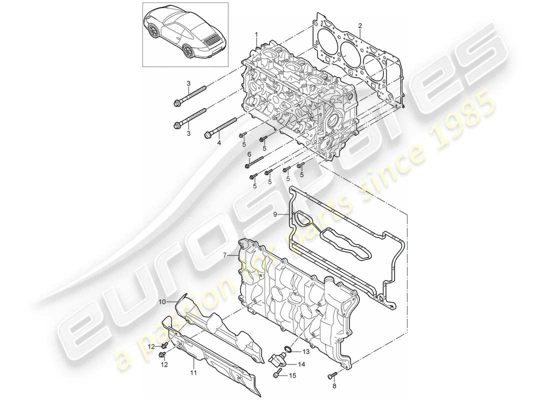 Porsche 997 Gen. 2 (2011) ZYLINDERKOPF Teildiagramm