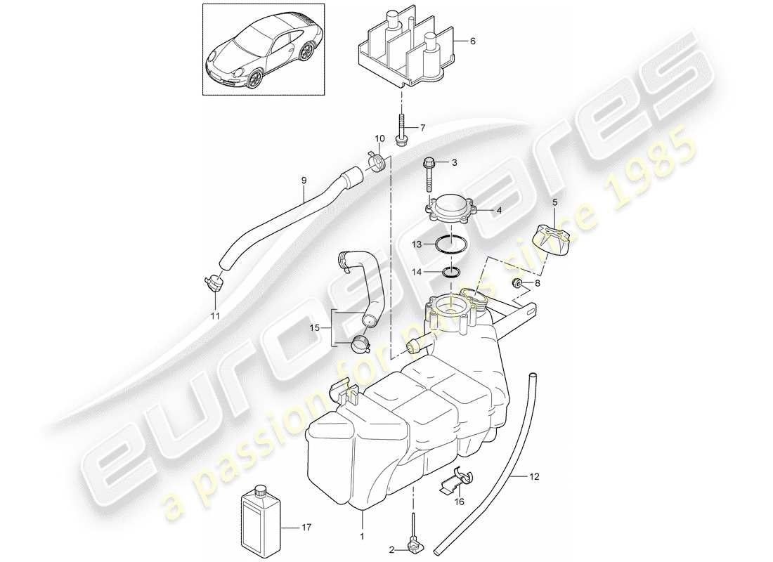 Porsche 997 Gen. 2 (2011) Wasserkühlen Teildiagramm