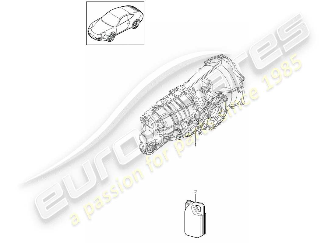 Porsche 997 Gen. 2 (2011) Schaltgetriebe Teildiagramm