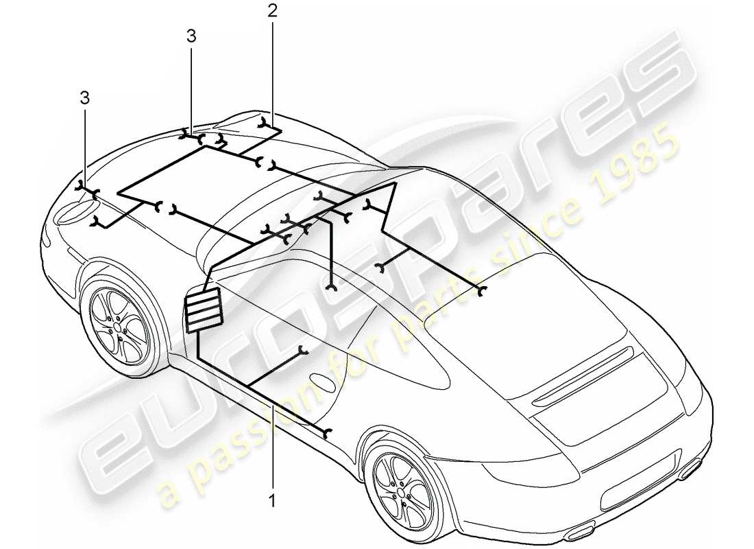 Porsche 997 Gen. 2 (2011) Kabelbäume Teildiagramm
