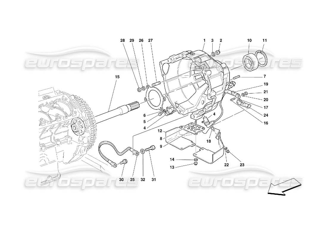 Ferrari 456 GT/GTA Kupplungsgehäuse – gültig für 456 GTA Teilediagramm