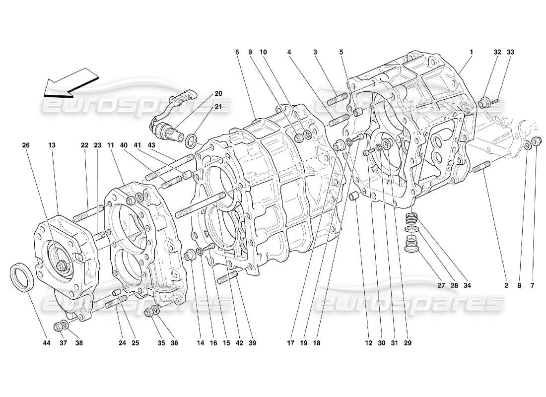 Ferrari 456 GT/GTA Getriebe – Nicht für 456 GTA Teilediagramm
