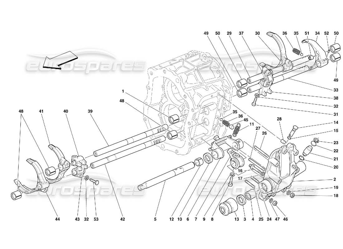 Ferrari 456 GT/GTA Innere Getriebesteuerung – Nicht für 456 GTA Teilediagramm
