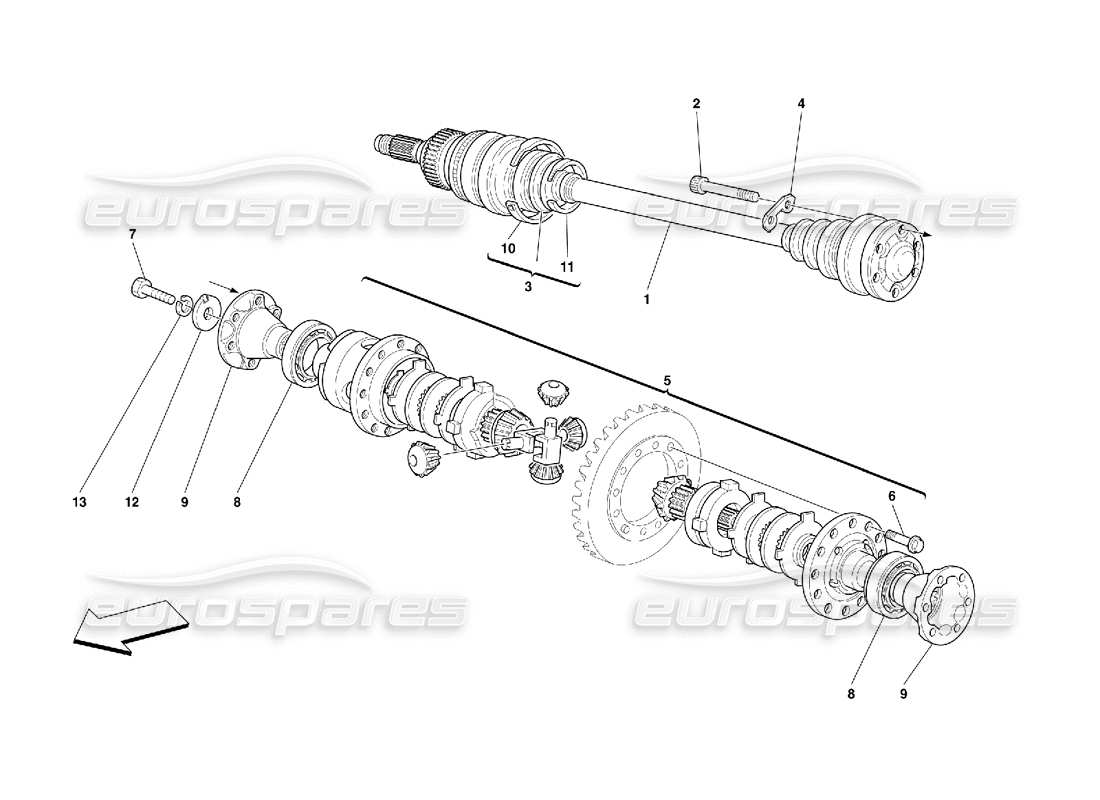 Ferrari 456 GT/GTA Differential und Achswelle – nicht für 456 GTA Teilediagramm