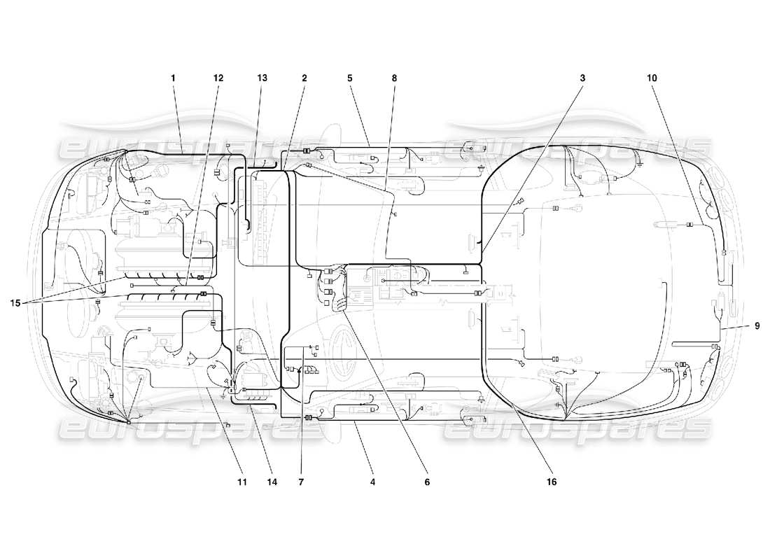 Ferrari 456 GT/GTA Elektrisches System – Nicht für 456 GTA Teilediagramm