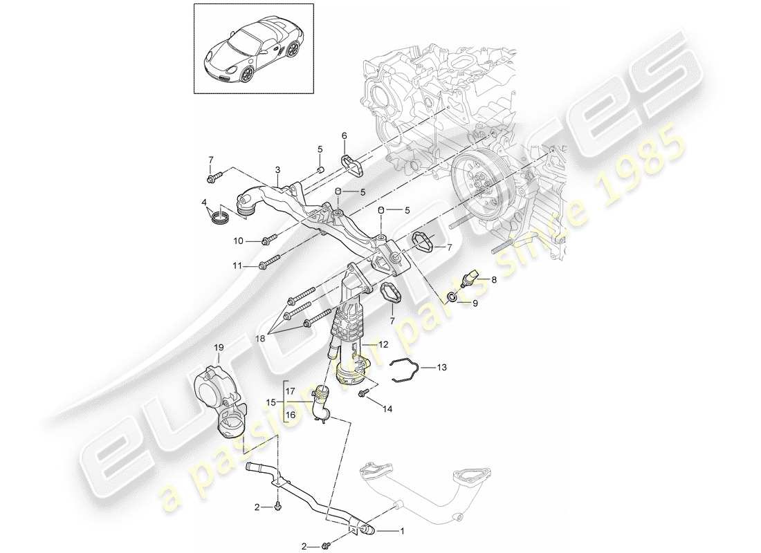 Porsche Boxster 987 (2011) Unterrahmen Teildiagramm