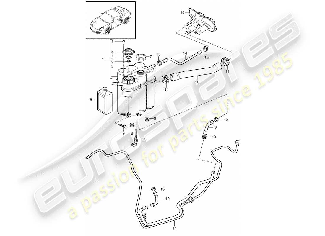 Porsche Boxster 987 (2011) Wasserkühlen Teildiagramm