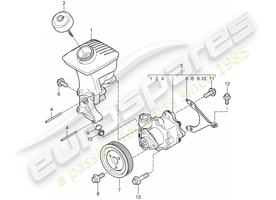 Porsche Boxster 987 (2011) SERVOLENKUNG Teildiagramm