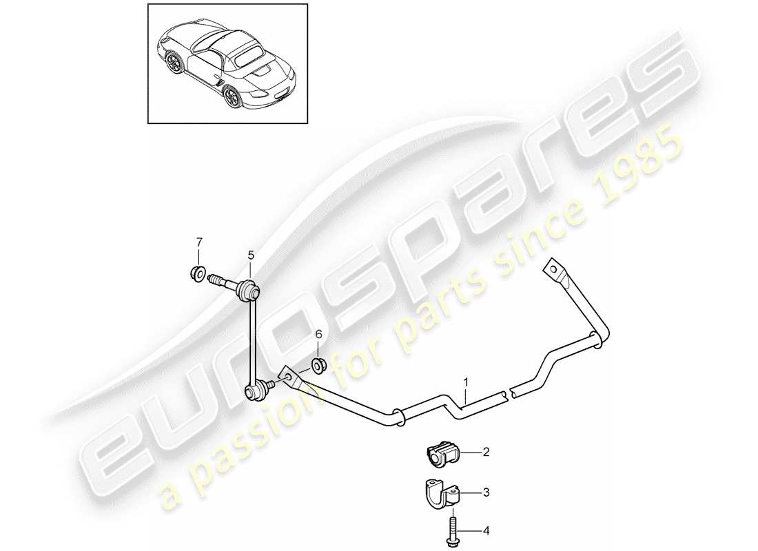 Porsche Boxster 987 (2011) Stabilisator Teildiagramm