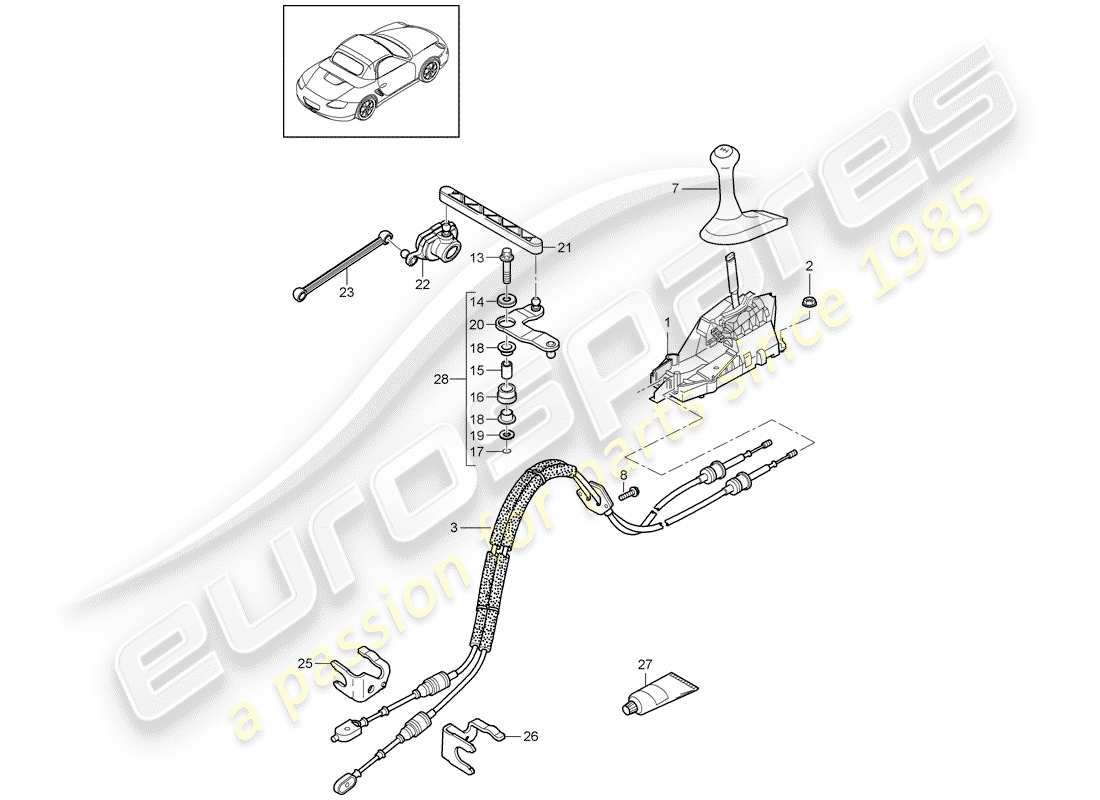 Porsche Boxster 987 (2011) Getriebesteuerung Teildiagramm