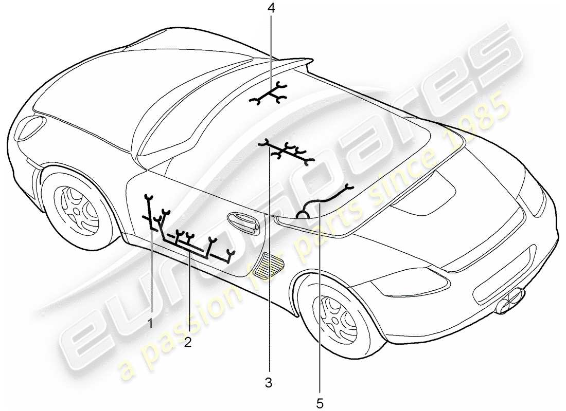 Porsche Boxster 987 (2011) Kabelbäume Teildiagramm