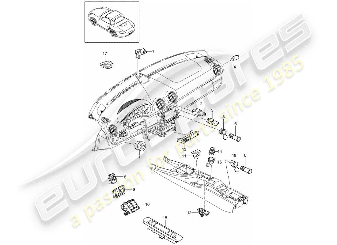 Porsche Boxster 987 (2011) SCHALTEN Teildiagramm