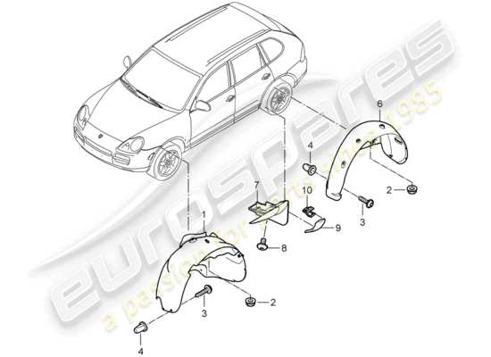 a part diagram from the Porsche Cayenne (2010) parts catalogue