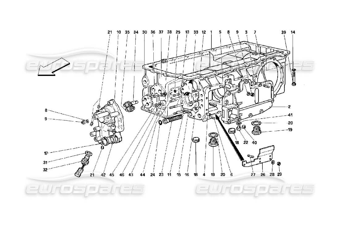 Ferrari 512 TR Getriebe Teilediagramm