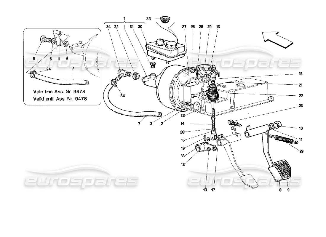 Ferrari 512 TR Bremshydrauliksystem – Nicht für GD – Teilediagramm
