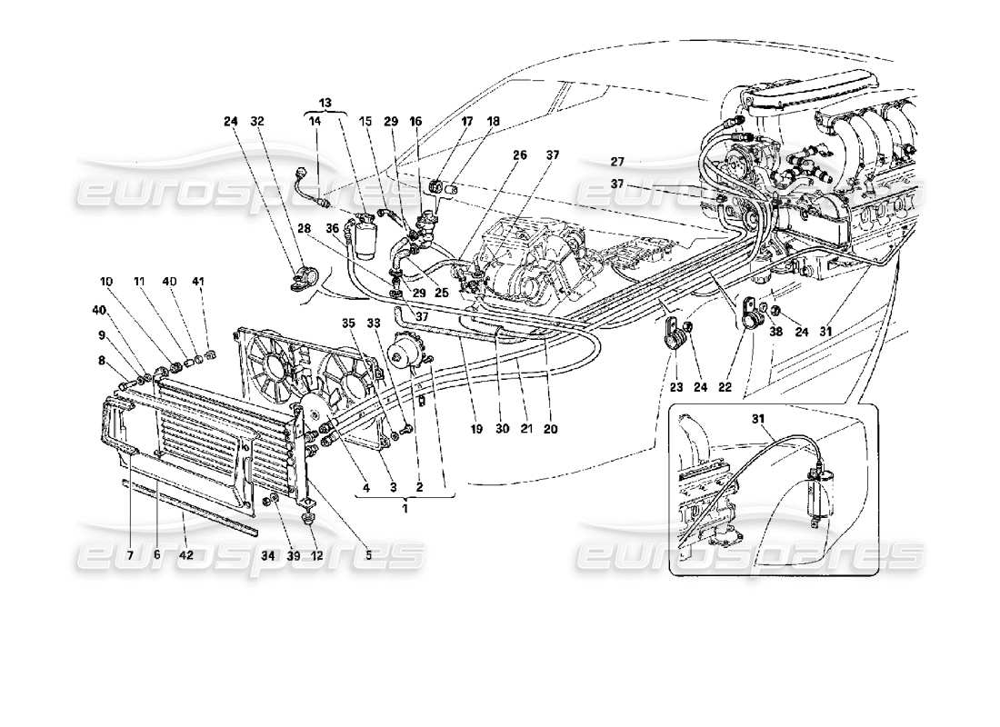 Ferrari 512 TR Klimaanlage Teilediagramm