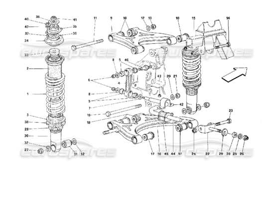 a part diagram from the Ferrari 512 TR parts catalogue