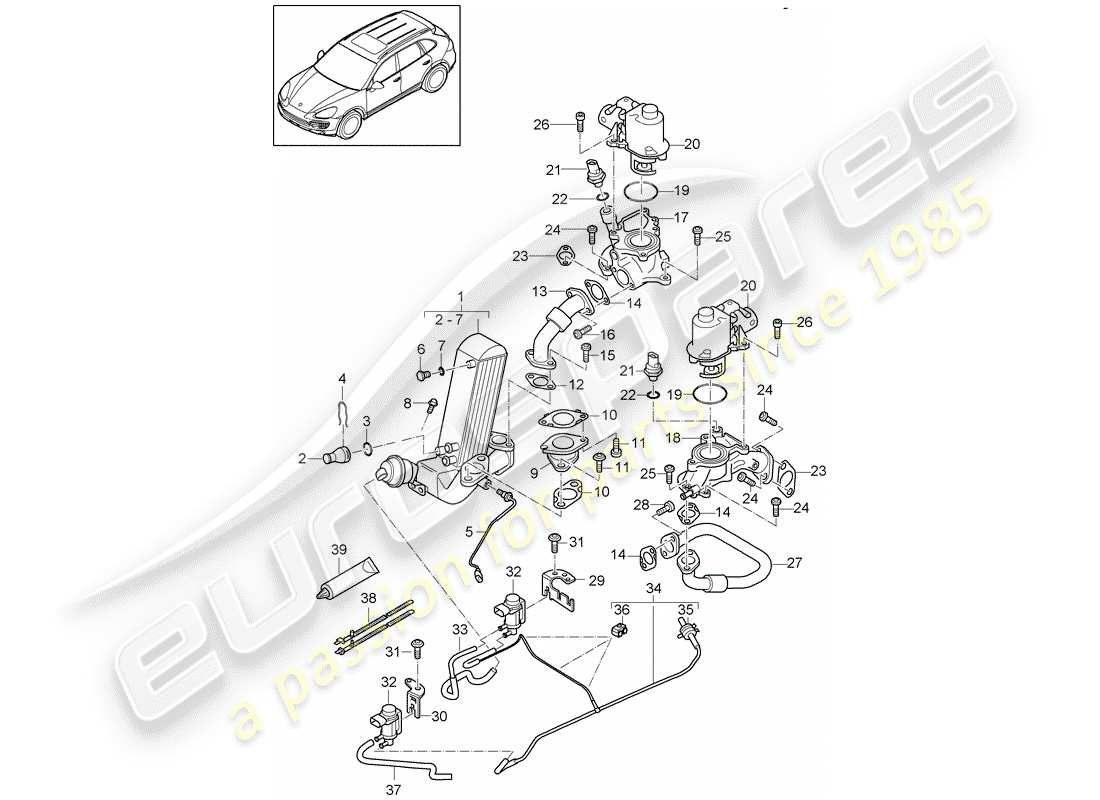 Porsche Cayenne E2 (2018) Abgasrückführung Teildiagramm