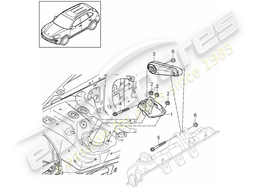 Porsche Cayenne E2 (2018) Motorhebezeug Teildiagramm