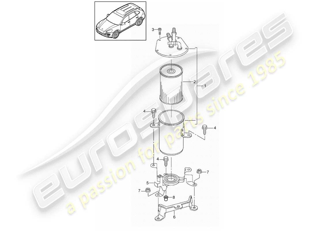 Porsche Cayenne E2 (2018) Kraftstoffsystem Teildiagramm