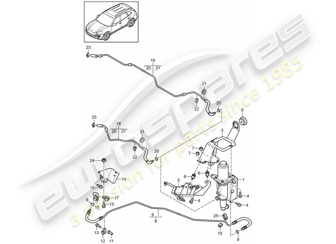 Porsche Cayenne E2 (2018) STEUERUNGSMECHANISMUS Teildiagramm