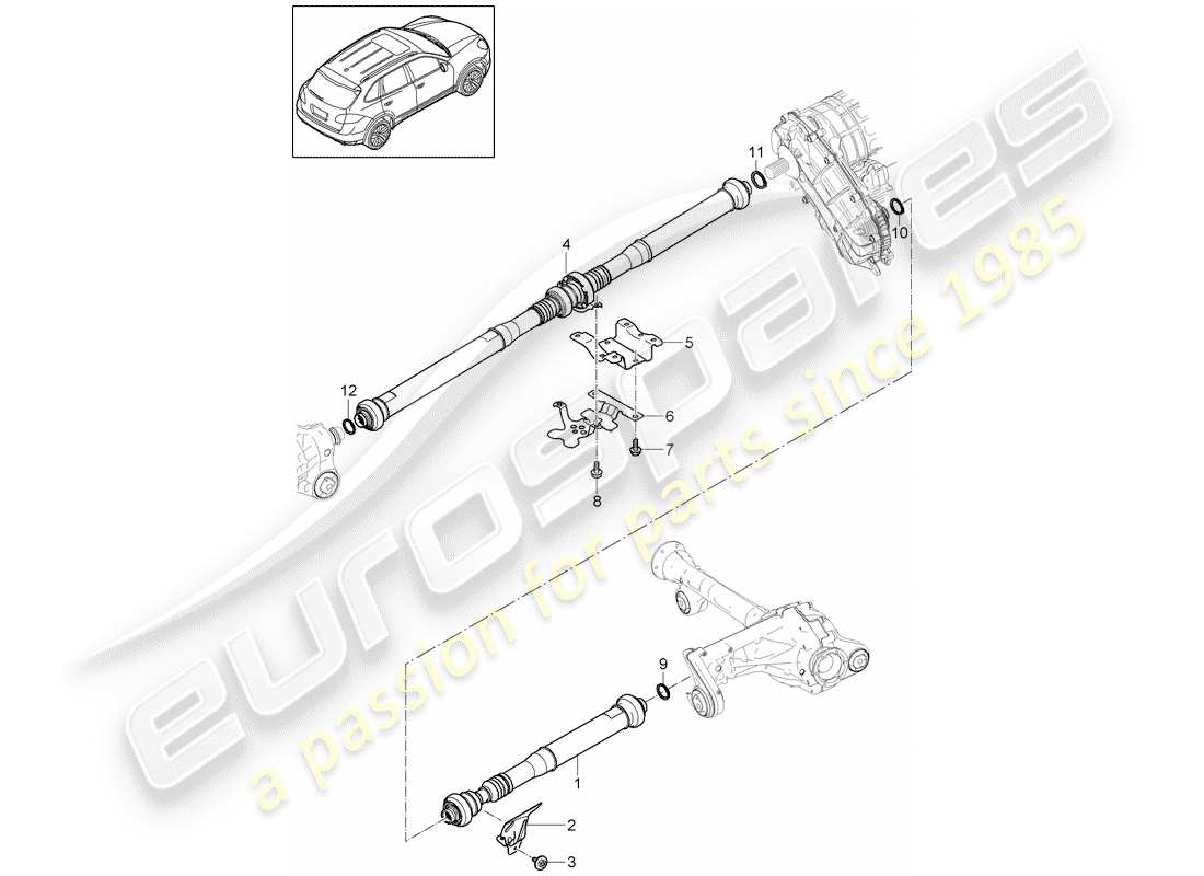 Porsche Cayenne E2 (2018) Kardanwelle Teildiagramm