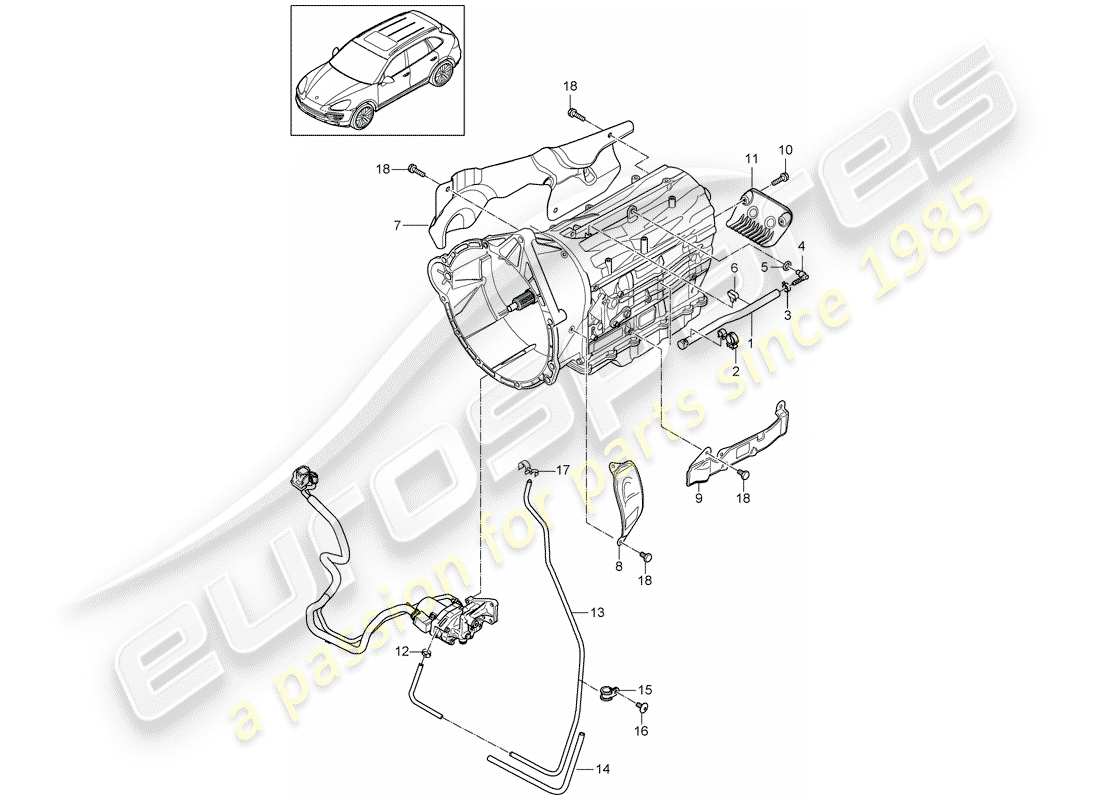 Porsche Cayenne E2 (2018) 8-SPEED Automatikgetriebe Teildiagramm