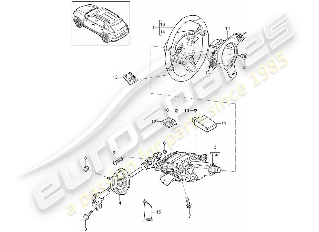 Porsche Cayenne E2 (2018) Lenkräder Teildiagramm