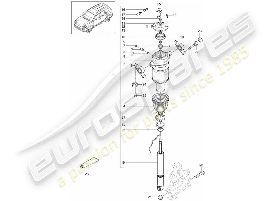 Porsche Cayenne E2 (2018) SUSPENSION Teildiagramm