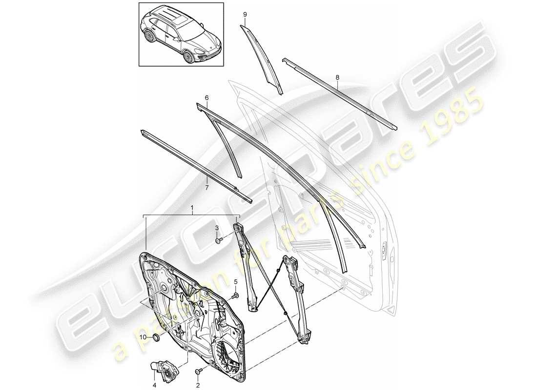 Porsche Cayenne E2 (2018) Fensterheber Teildiagramm