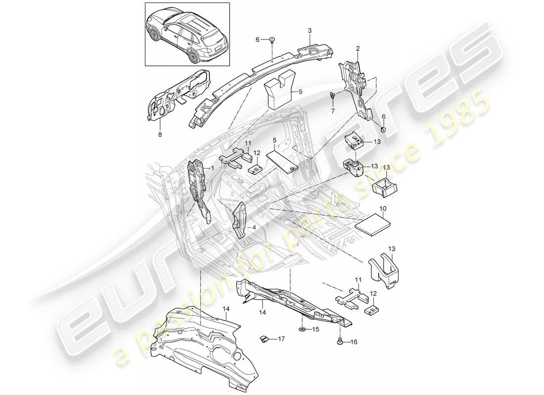 Porsche Cayenne E2 (2018) Schalldämpfer Teildiagramm