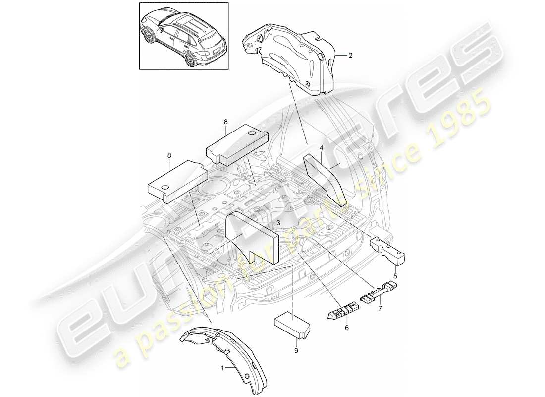 Porsche Cayenne E2 (2018) Schalldämpfer Teildiagramm