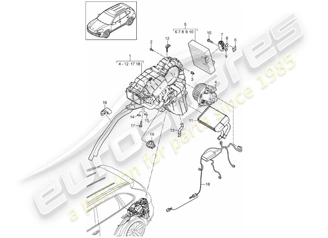 Porsche Cayenne E2 (2018) KLIMAANLAGE Teildiagramm