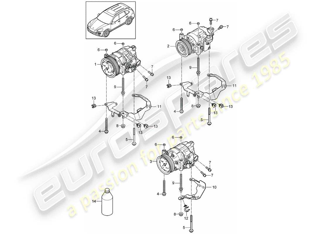 Porsche Cayenne E2 (2018) Kompressor Teildiagramm