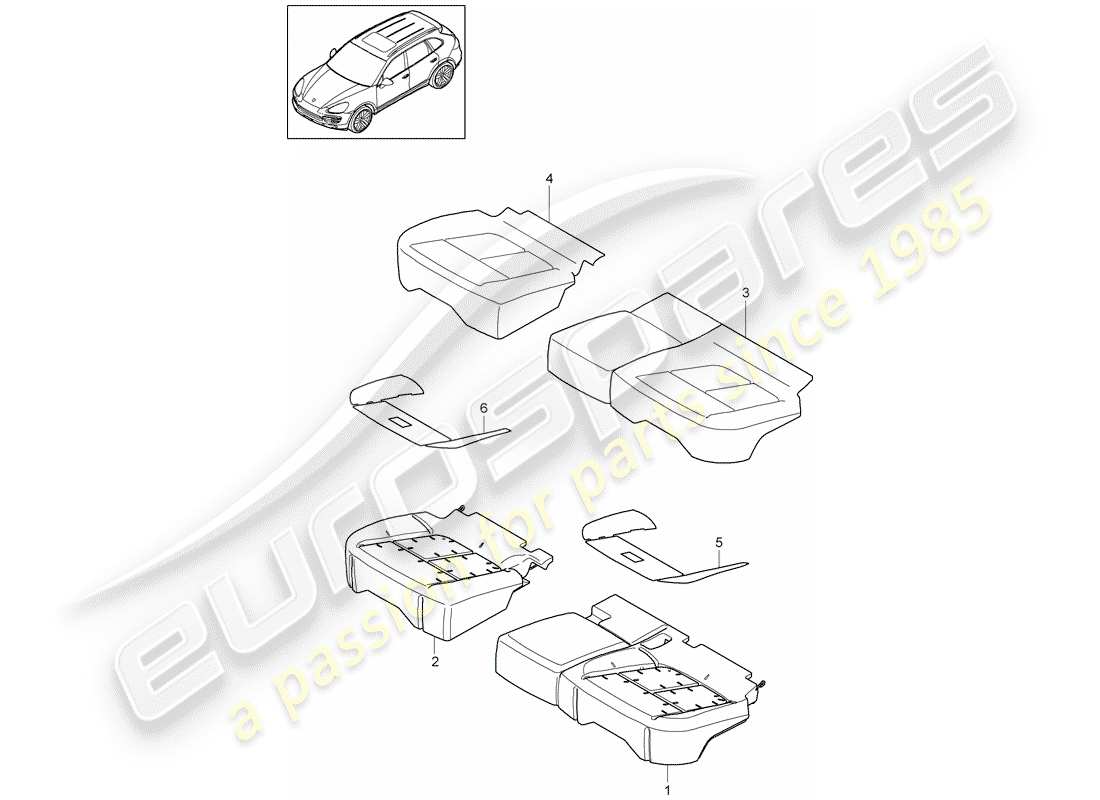 Porsche Cayenne E2 (2018) Sitzkissen Teildiagramm