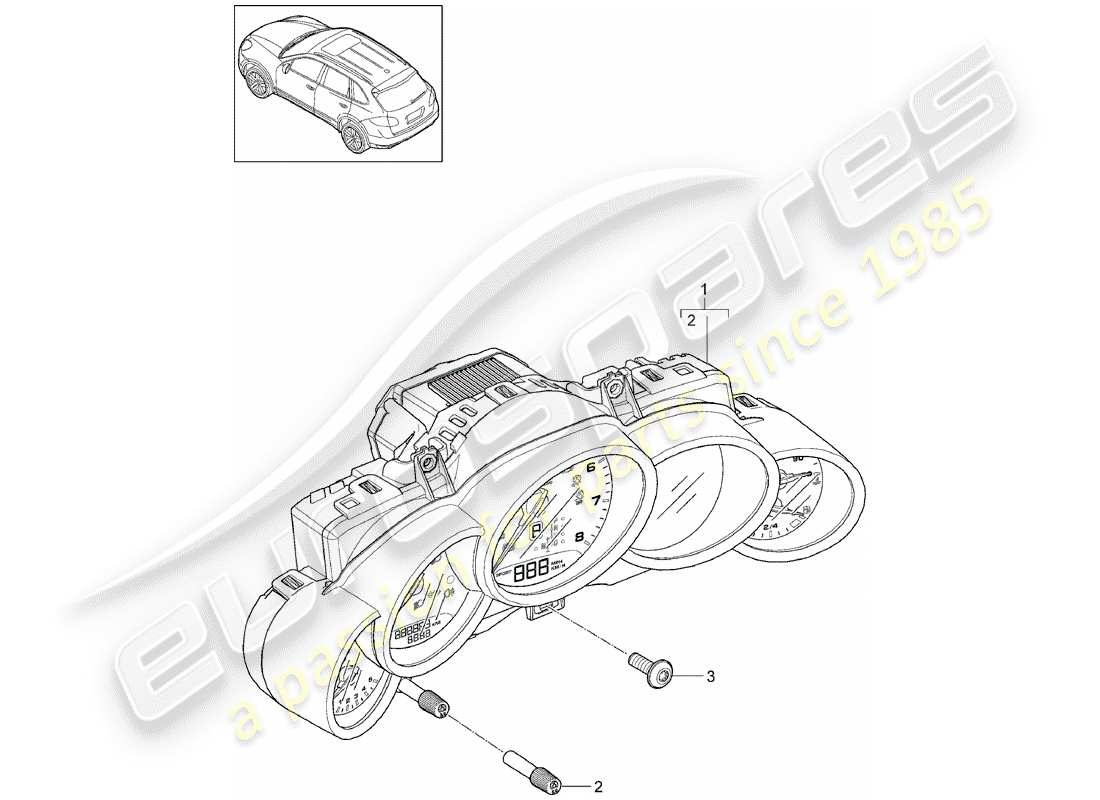 Porsche Cayenne E2 (2018) Kombiinstrument Teildiagramm