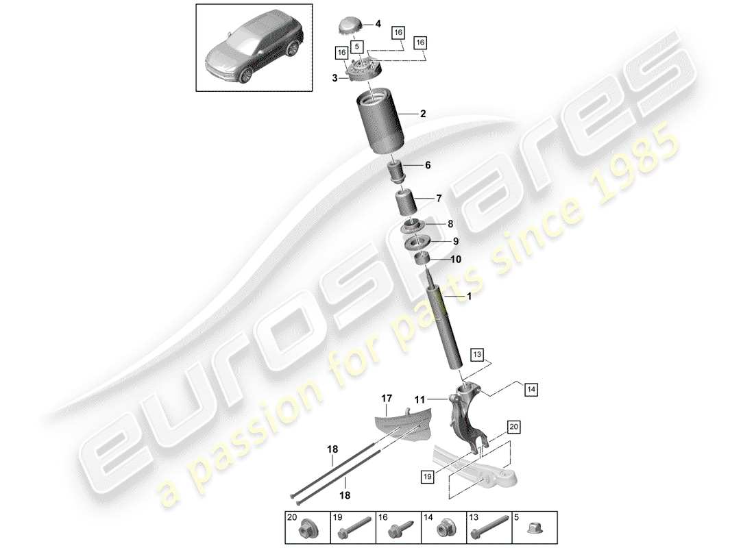 Porsche Cayenne E3 (2018) SUSPENSION Teilediagramm