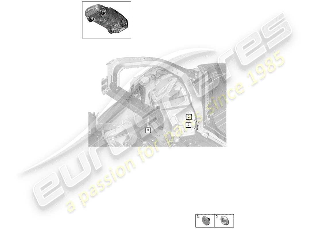 Porsche Cayenne E3 (2018) Stecker Teilediagramm