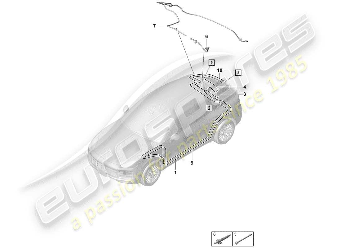 Porsche Cayenne E3 (2018) Schlauch Teilediagramm