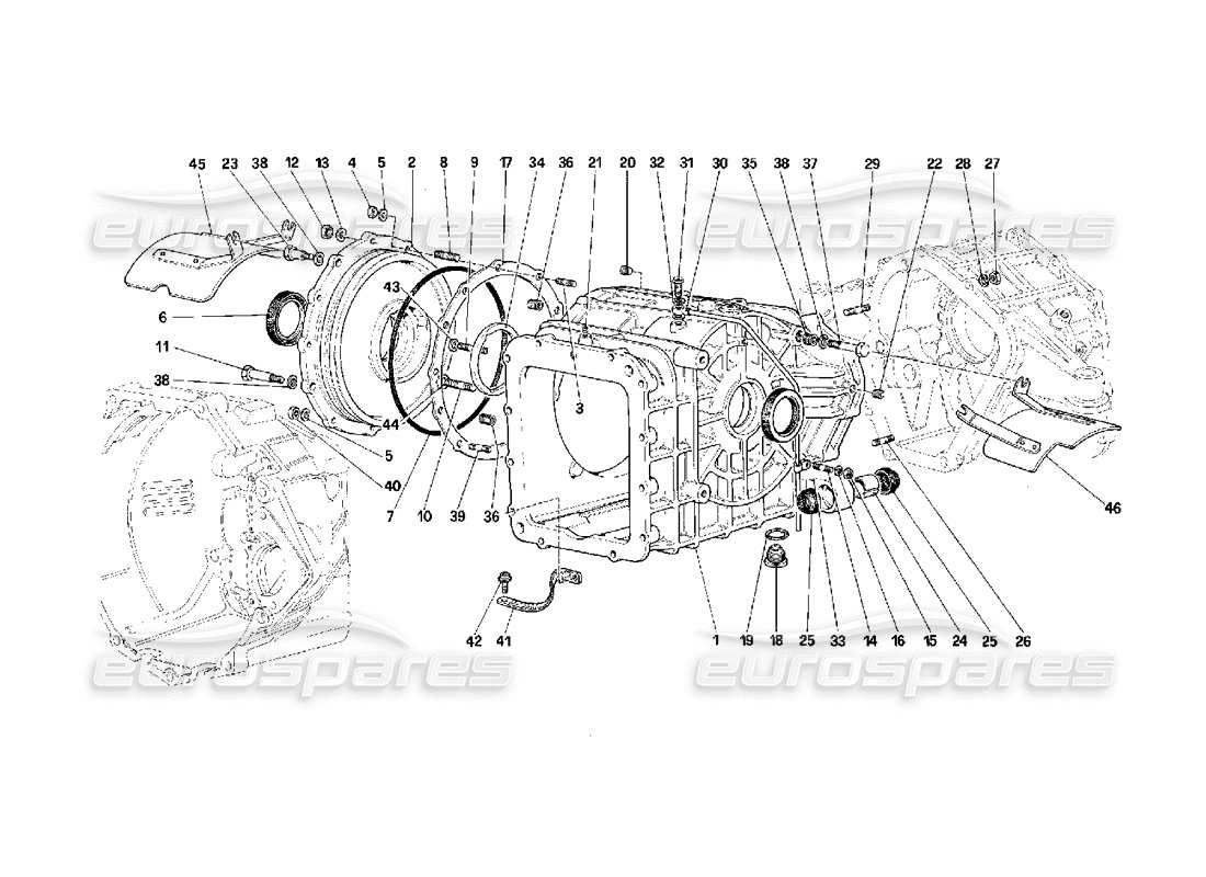 Ferrari F40 Differentialgetriebe Teildiagramm