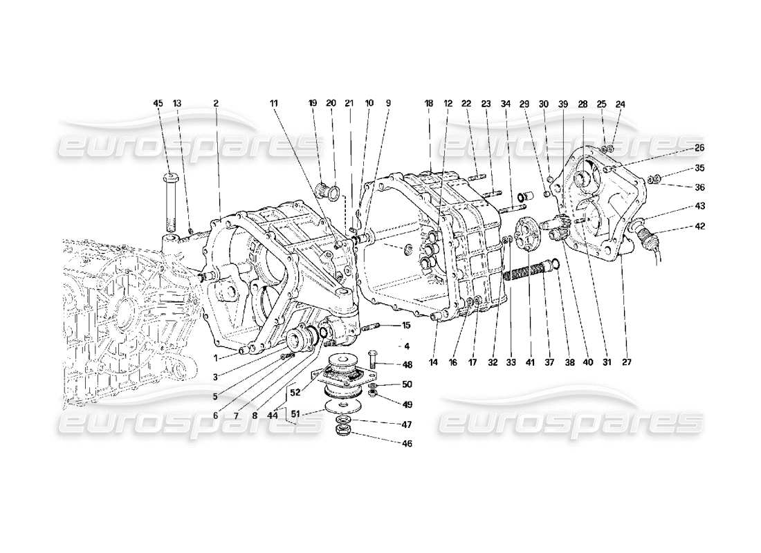 Ferrari F40 Getriebe Teildiagramm