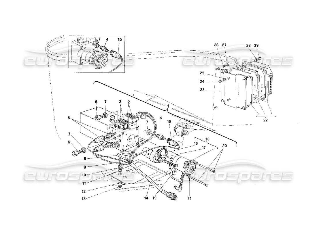 Ferrari F40 Hebesysteme – Einheiten – Teildiagramm