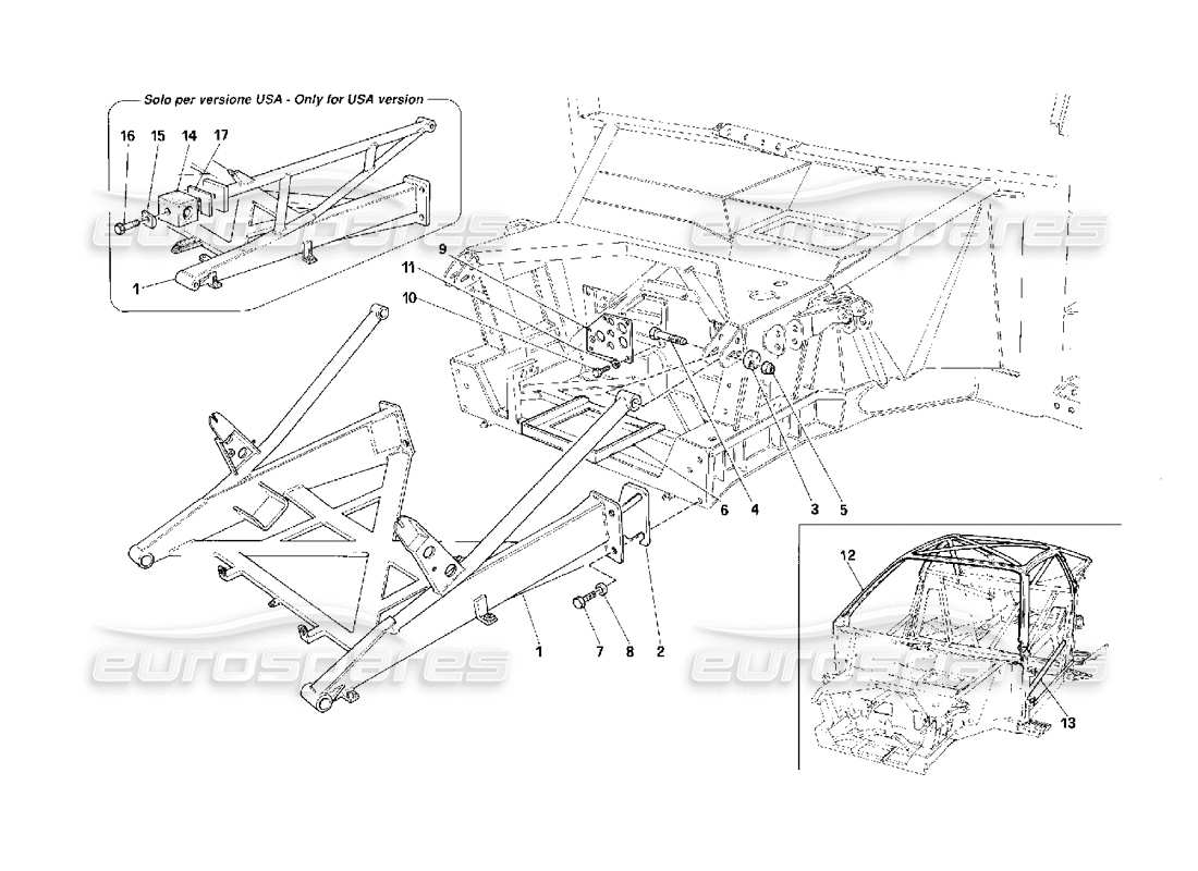 Ferrari F40 Rahmen - Vorderteil Teildiagramm