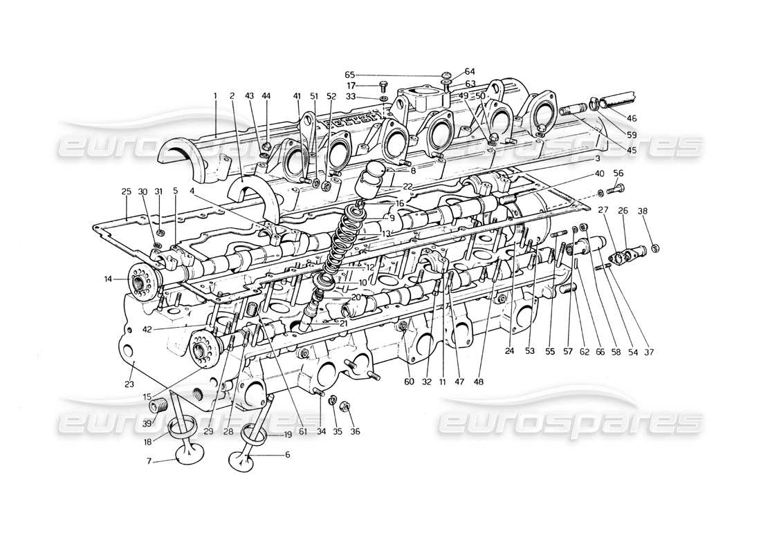 Ferrari 400 GT (mechanisch) Zylinderkopf (links) Teilediagramm