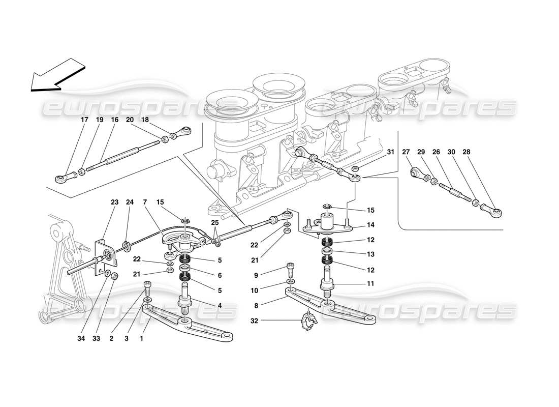 Ferrari F50 Beschleunigersteuerung Teilediagramm