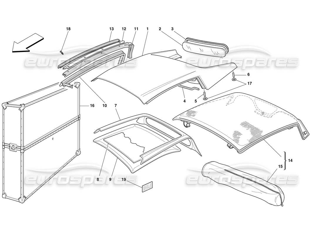 Ferrari F50 Hardtop Teilediagramm