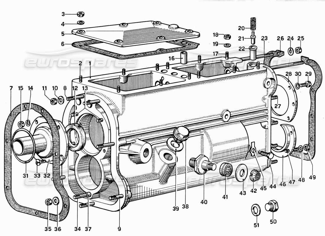 Ferrari 365 GT 2+2 (Mechanisch) Getriebe Teildiagramm