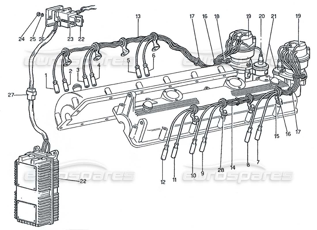 Ferrari 365 GT 2+2 (Mechanisch) Zündung Teilediagramm