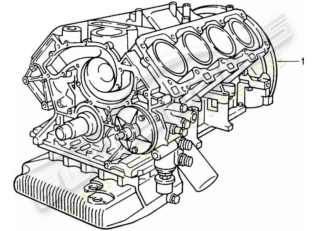 Porsche Replacement catalogue (1970) Kurzer Motor Teildiagramm